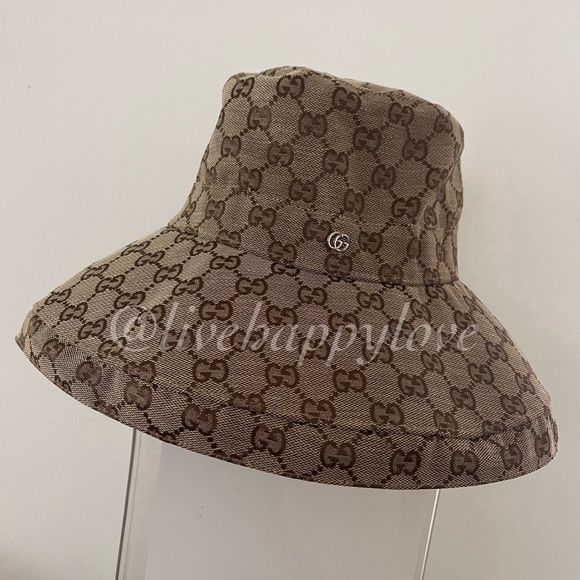 Beige Monogram Wide-Brim Hat - Picture 4 of 8